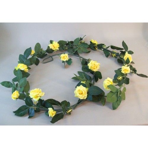Artificial Rose Garland Yellow 180cm Artificial Flowers